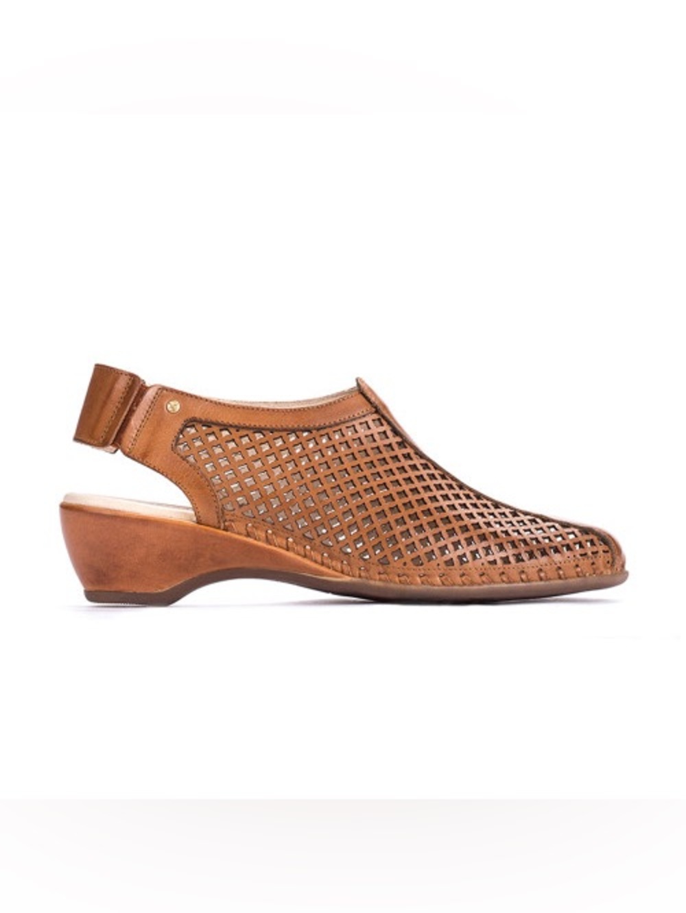 PIKOLINOS Romana Tan Perforated Leather Slingback Mule Size 37